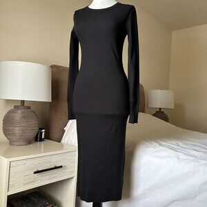 NWT Bandier WSLY The Rivington Bodycon Ribbed Knit Long Sleeve Dress Size Small